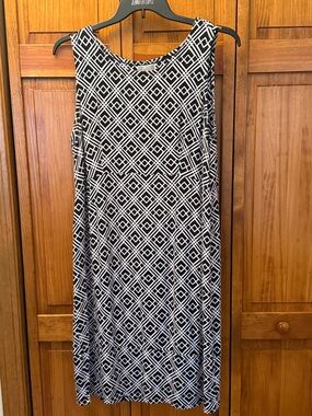 JM Collection Black & White Geometric comfortable stretchy Dress size 1X NWOT